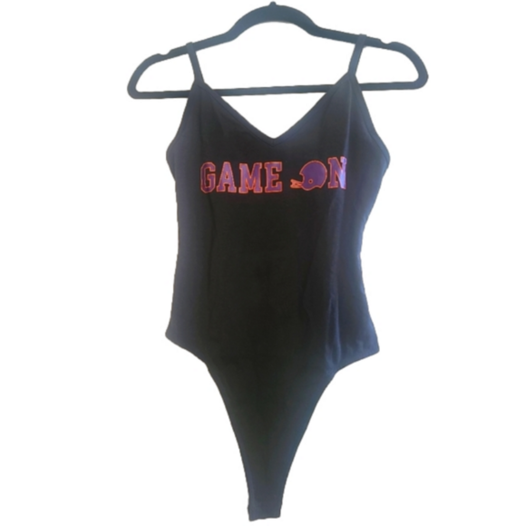 Victoria's Secret Collegiate Collection Tops - BNWT Women's body snap closure body suit--thong style!